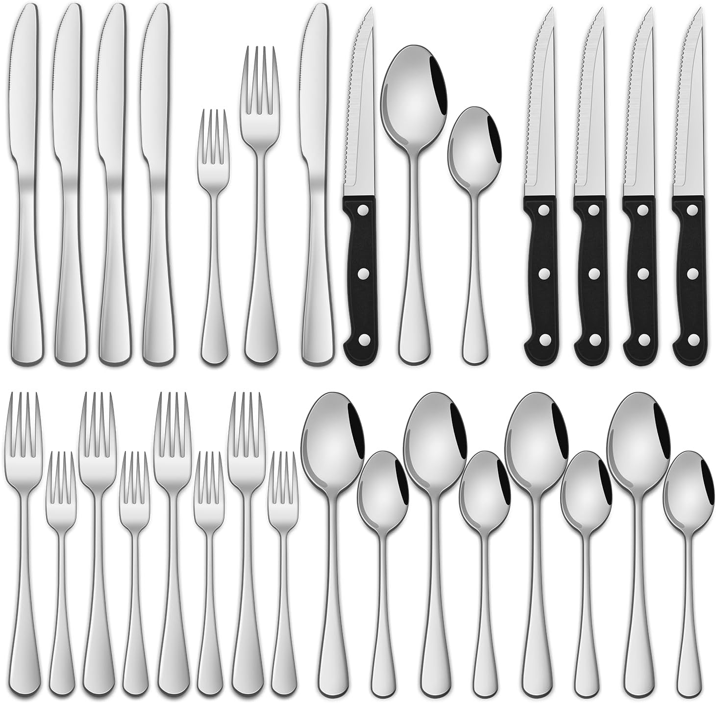 Dieses 24-teilige Silberbesteck-set Ist Aus Edelstahl Gefertigt Und Eignet Sich Sowohl Für Den Privaten Als Auch Für Den Professionellen Gebrauch.