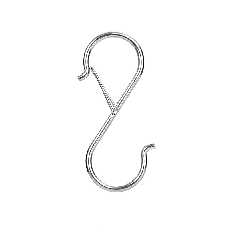 S-förmige Haken Mit Sicherheitsringen Eignen Sich Perfekt Zum Aufhängen Von Pflanzen, Schränken, Küchenutensilien, Taschen Usw. (silber, 1 Stück)
