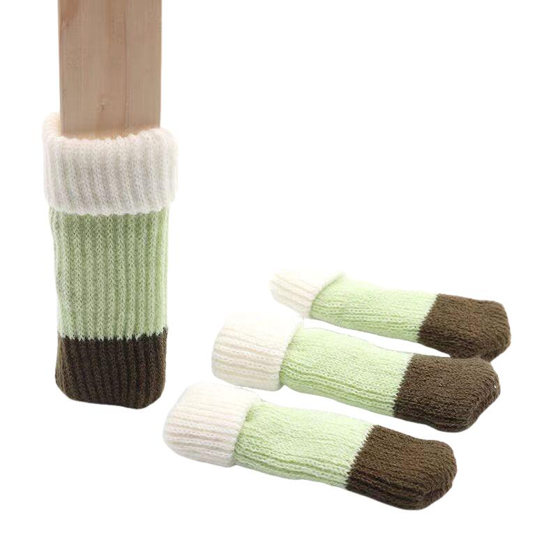 Set Mit 8 Stuhlbeinschonern Aus Gestricktem Filz, Geeignet Für Möbel Und Tische Sowie Zum Schutz Von Böden. (grün)