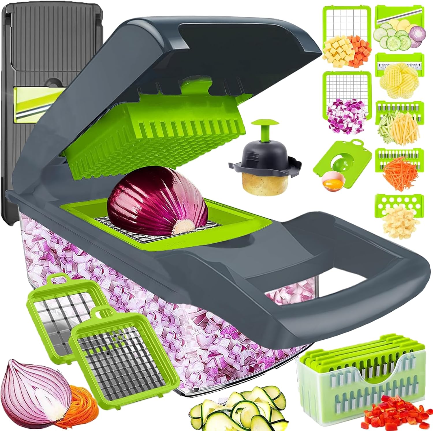 Gemüsehobel Mit Behälter Käsereibe/mandoline/kohlschneider/pommes-schneider Aus Edelstahl, Ein Unverzichtbares Küchenutensil.
