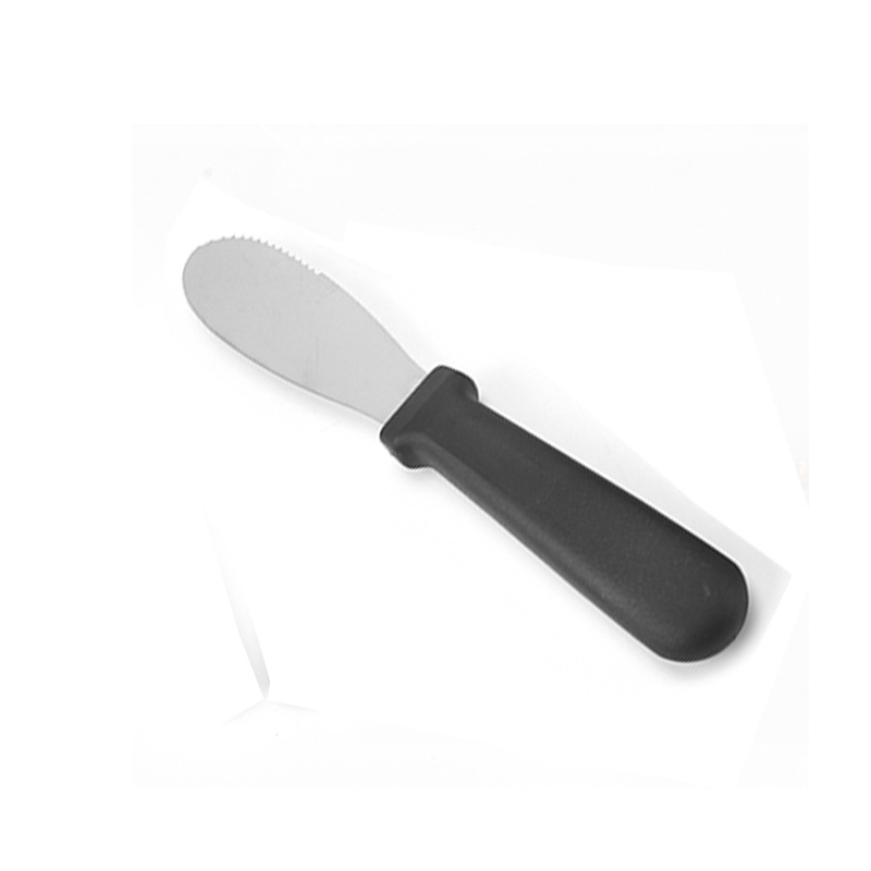 Butterschaber/käsemesser Aus Edelstahl, Kunststoffgriff, 23 Cm, Schwarz, 1 Stück