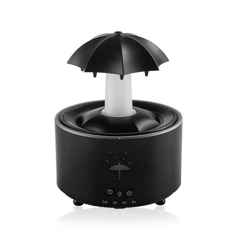 Geräuschloser Ultraschall-luftbefeuchter Mit Kaltvernebelung, Schwarz, Mit Um 360° Drehbarer Regentropfendüse Und 7 Led-leuchten.