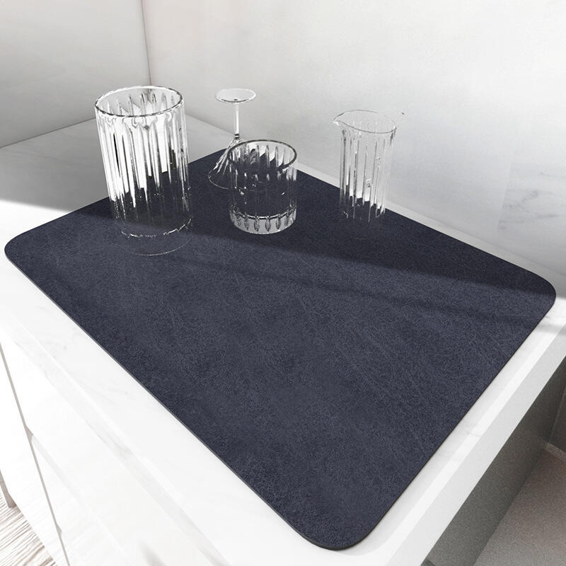 Küchenarbeitsplatten-abtropfmatte, Hoch Saugfähige Und Fleckenabweisende Gummimatte (dunkelblau, 40 Cm X 60 Cm)