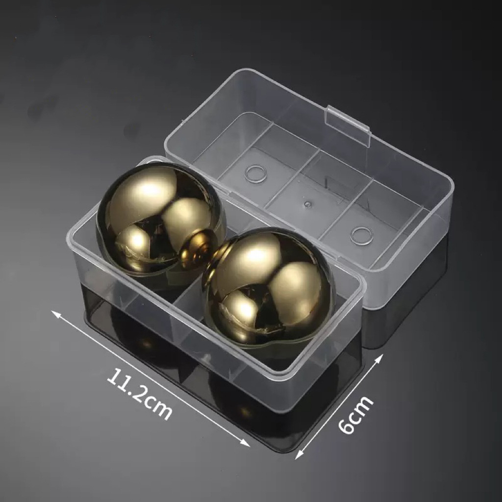 2 Wiederverwendbare 55-mm-eiskugelportionierer Aus Edelstahl 304 Mit Aufbewahrungsbox (gold)
