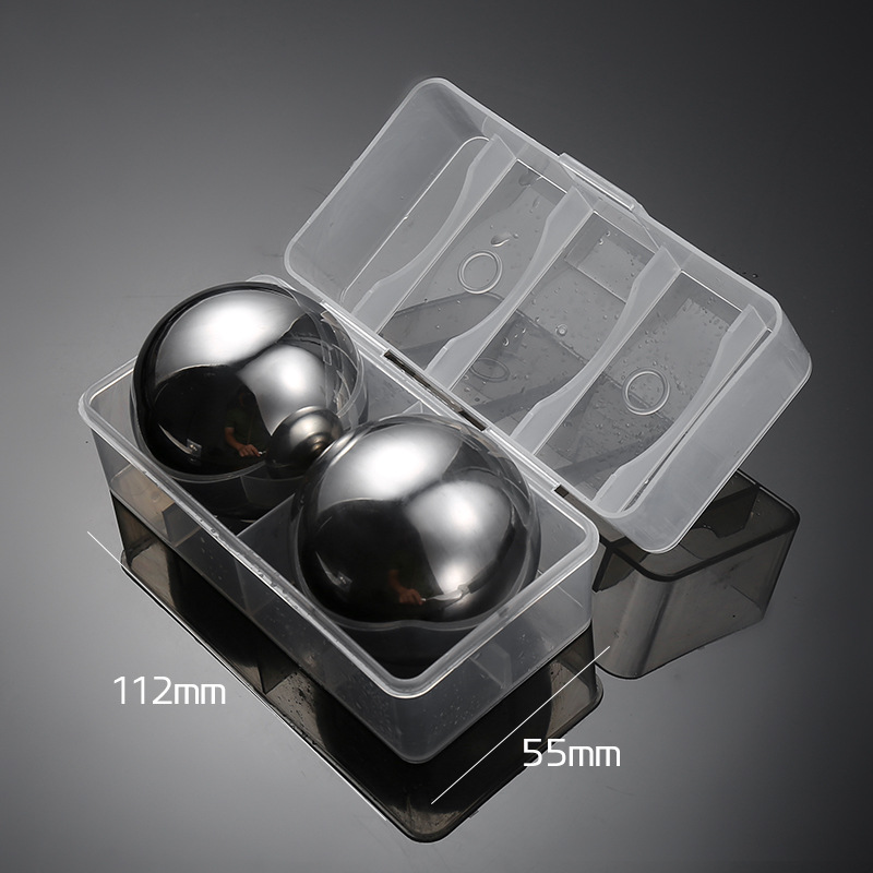2 Wiederverwendbare 55-mm-eiskugelportionierer Aus Edelstahl 304 Mit Aufbewahrungsbox (silber)