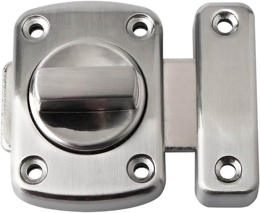 Drehschloss, Gebürstetes Silber, 42x30 Mm, Geeignet Für Den Einsatz In Badezimmer-, Schlafzimmer- Und Küchentüren.
