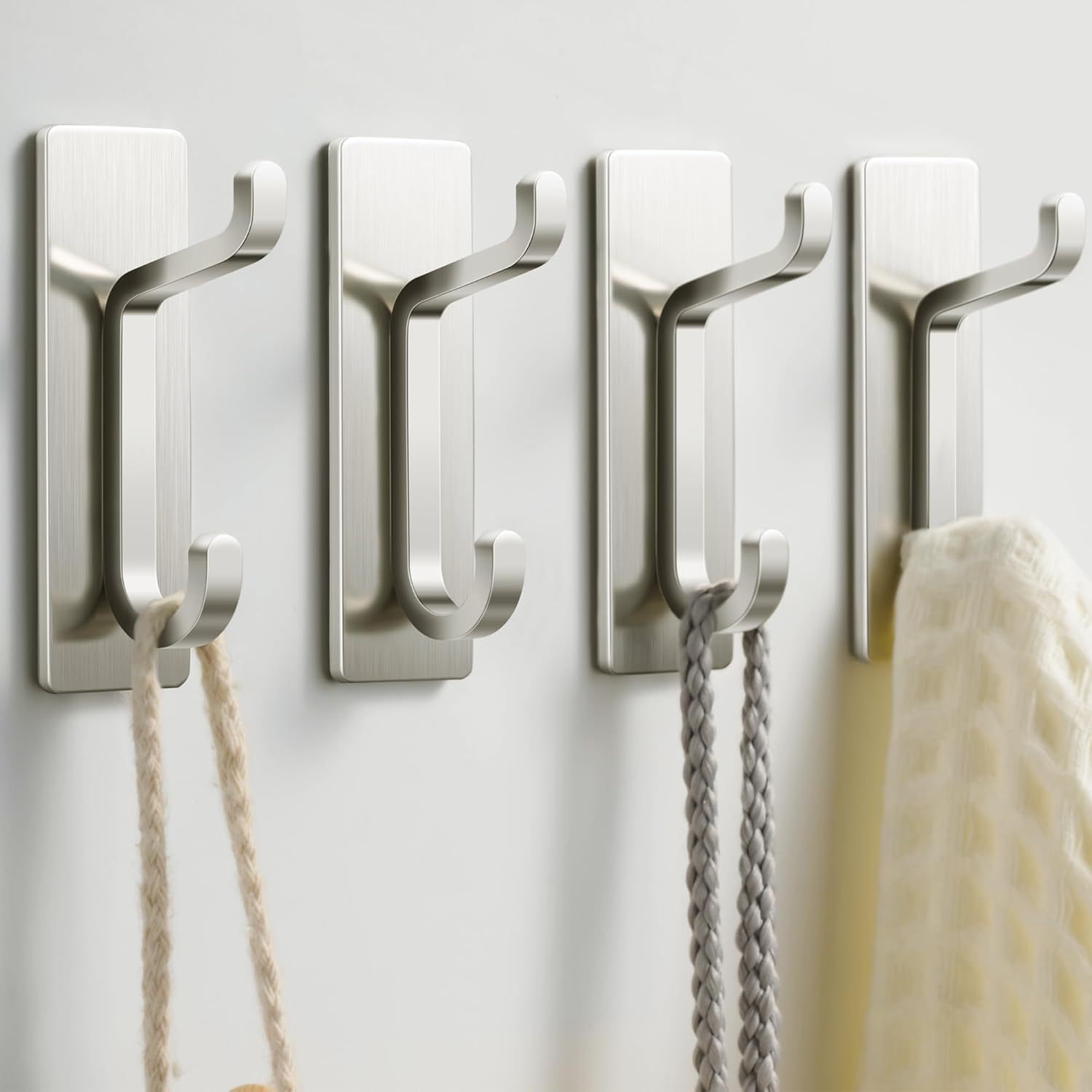 Wandhaken Zum Aufhängen Von Mänteln, Hüten Und Handtüchernhochleistungs-klebehaken (silber, 4er-packung)