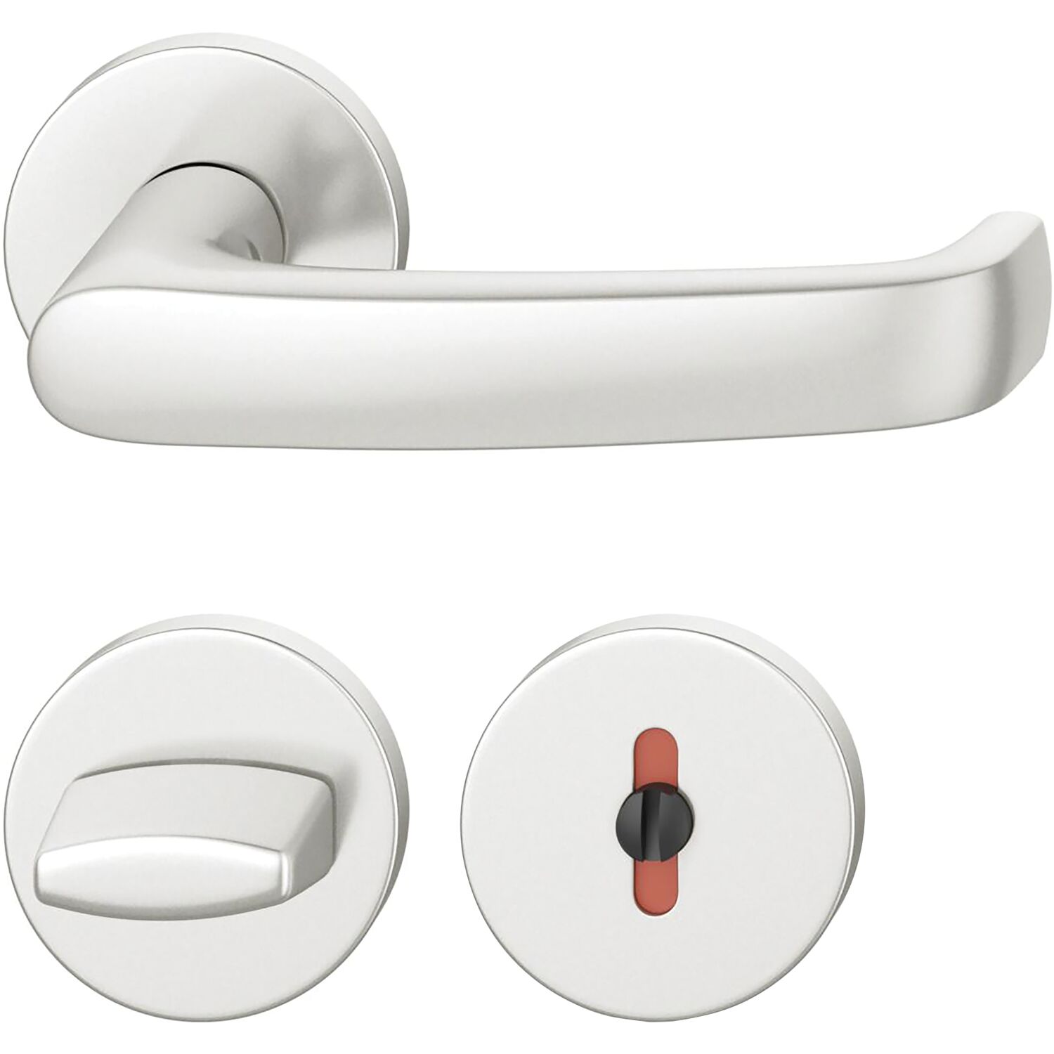 Fsb Drückergarnitur 12 1045 Asl Auf Rosette Wc - Aluminium Silber Eloxiert