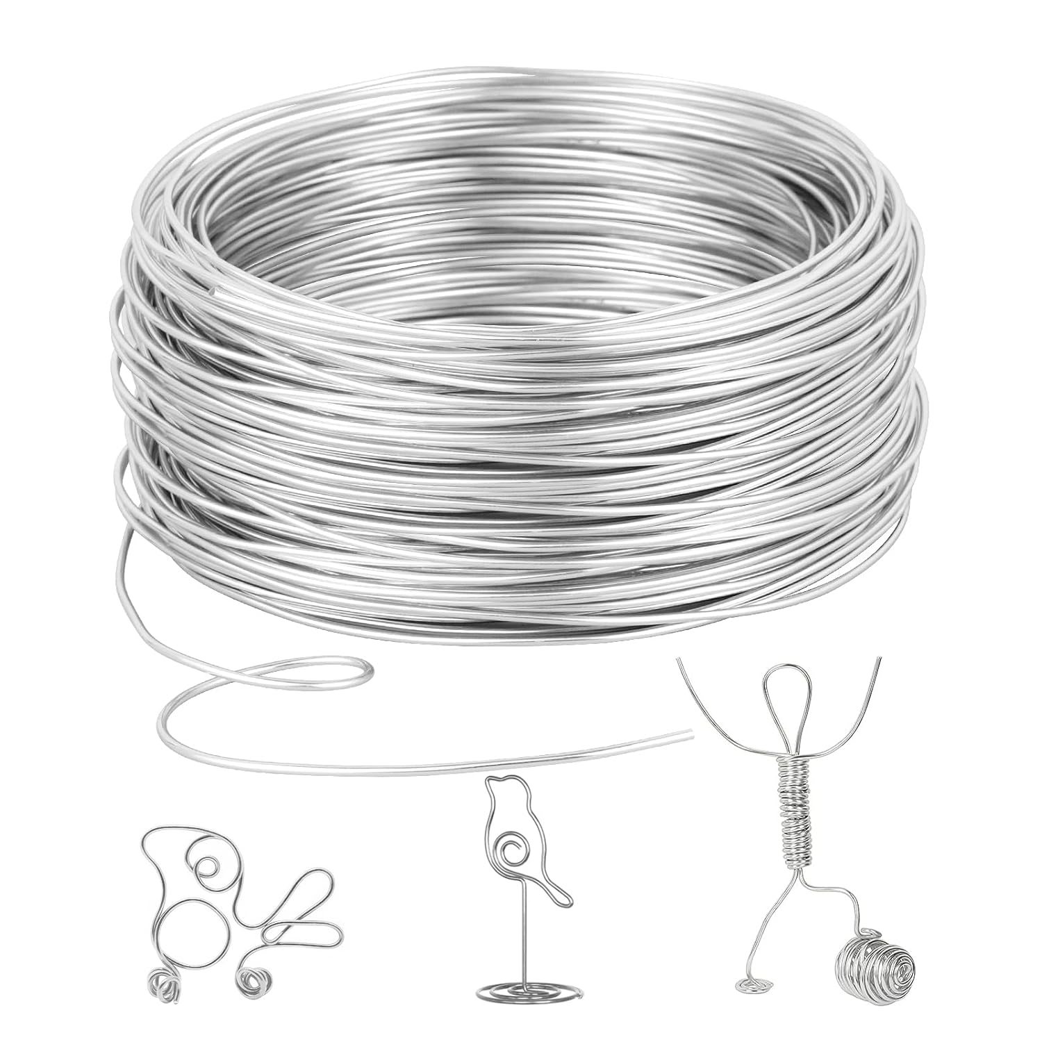 2 Mm X 10 M Flexibler Silberweißer Draht, Geeignet Für Bastelarbeiten Und Schmuckherstellung.