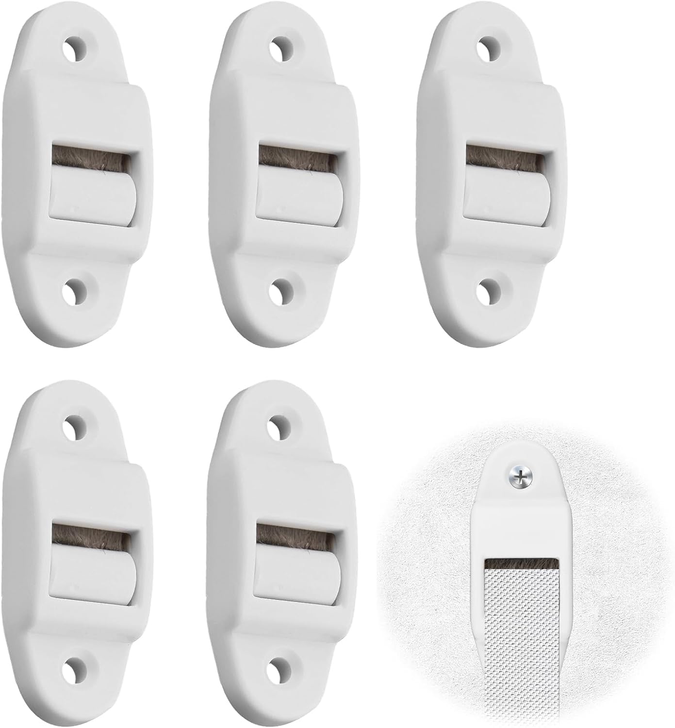 5 X Mini-rollladenführungsbänder, Führungsrollen Bis 14 Mm Breite 14-mm-rollladenführung, Mit Bürstendichtung Und Führungsrollenband, 40 Mm Lochabstand, Weiß