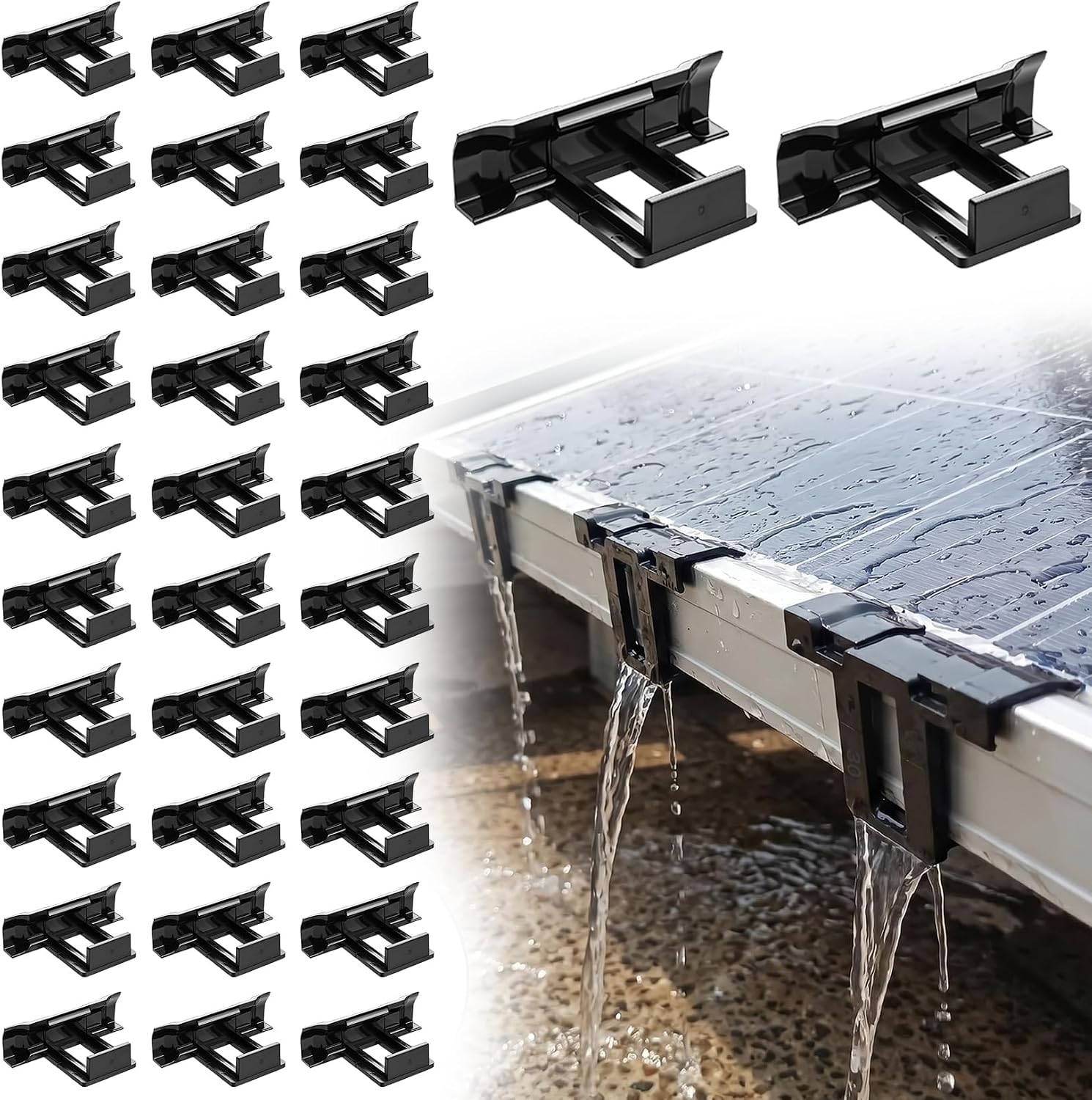 32 Stück 30-mm-solarpanel-wasserablaufklemmen Reinigungsclips Für Pv-solarpanelmodule