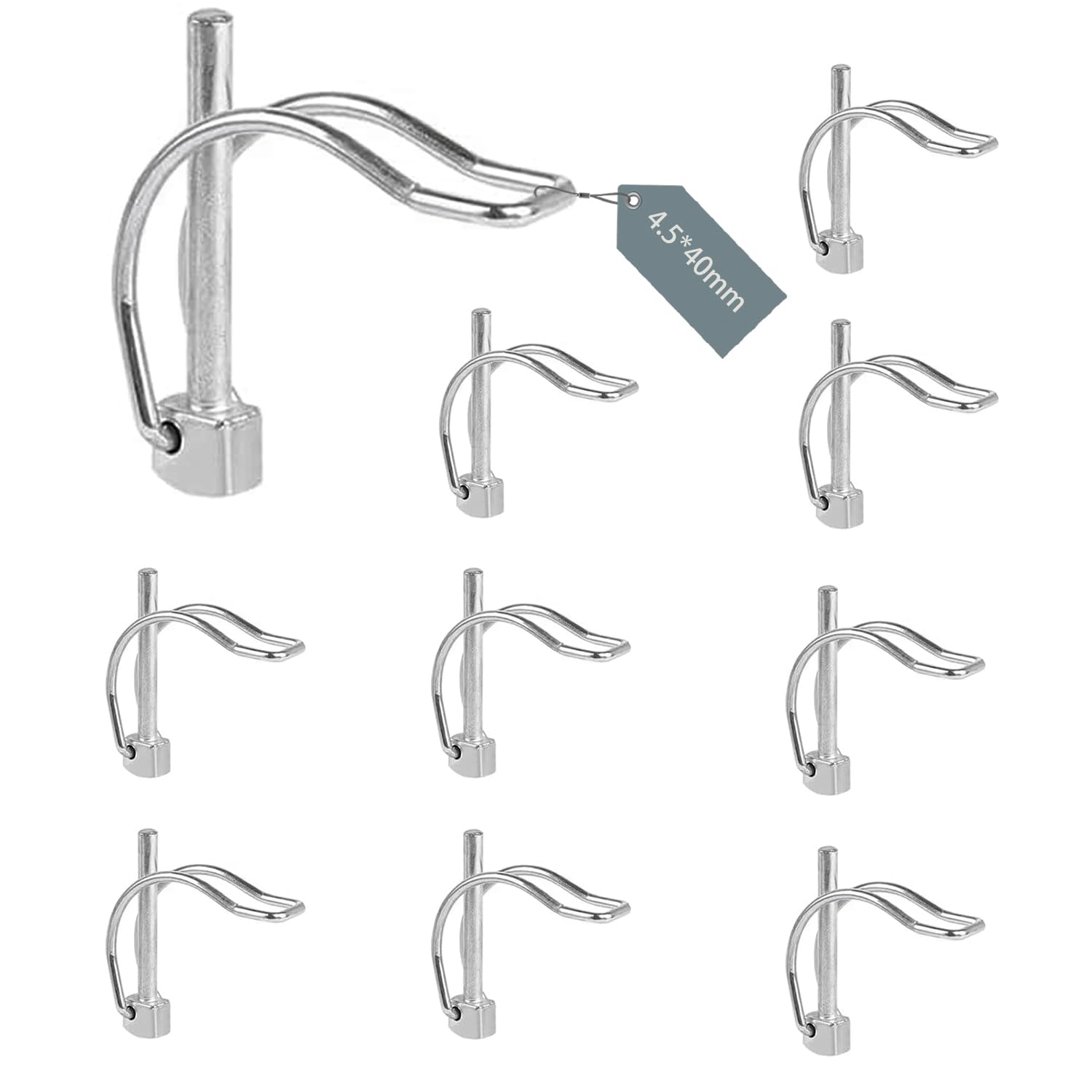 10 Stück Rohrclip-stifte, Ø 4,5 X 40 Mm, D-förmige Sicherungsstifte, Sicherheitsstifte Aus Verzinktem Kohlenstoffstahl Für Anhänger Und Gartenpflege