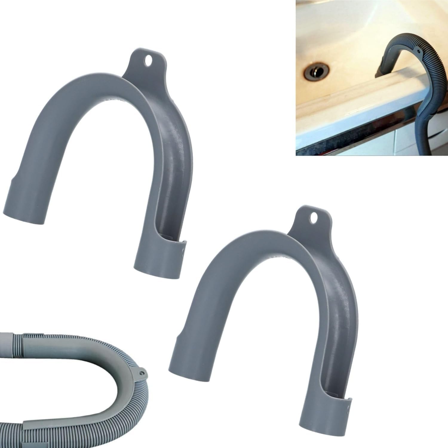 2-teilige Pvc-ablaufschlauchhalterung Für Waschmaschinen Und Geschirrspüler, Ablaufschlauchhaken, Robuste Und Langlebige Ablaufstützen