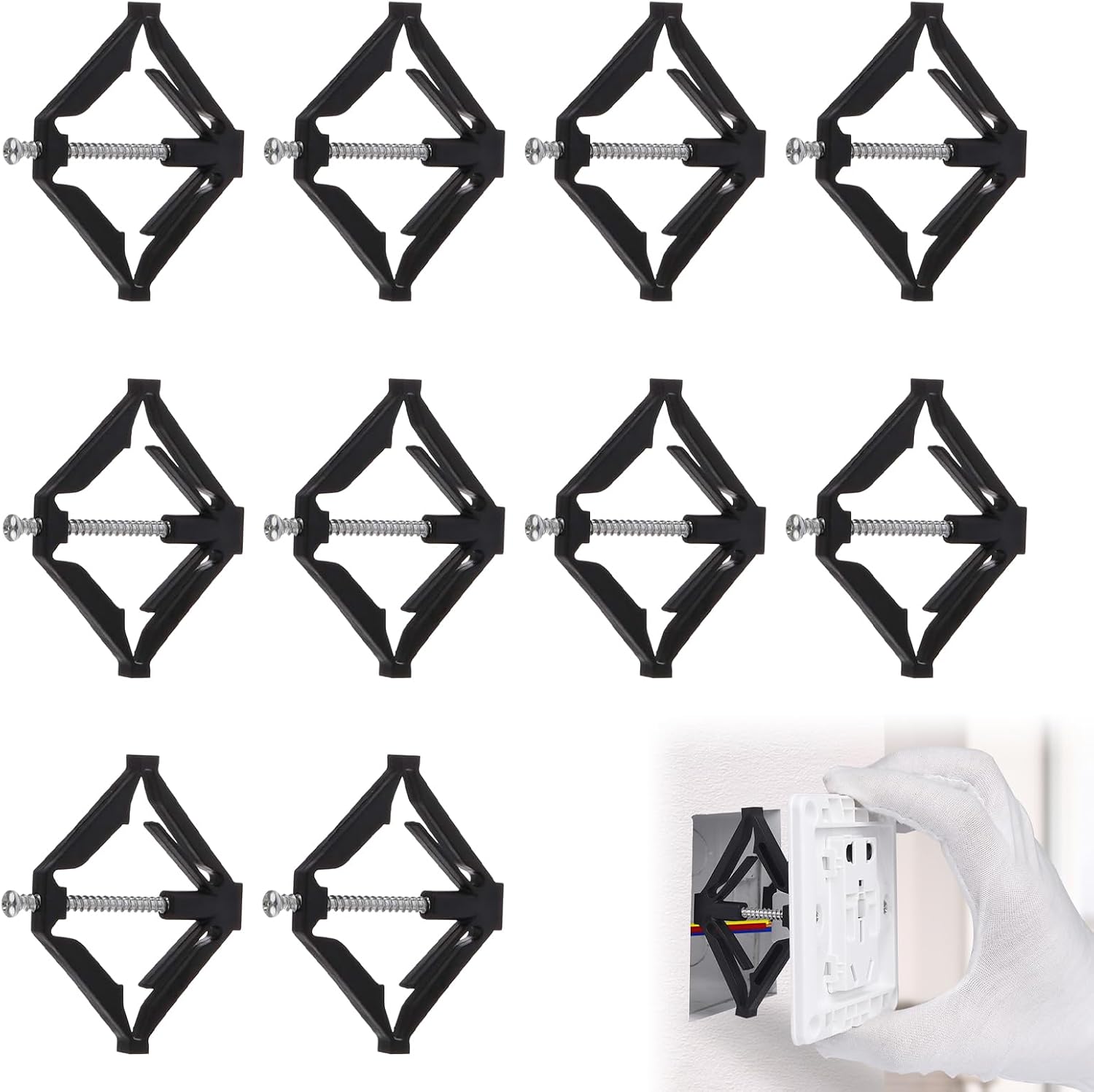 Reparaturset Für Schalterkästen, 10 Verstellbare Wandsteckdosen, Reparaturwerkzeug Für Schalterkästen (typ 86), 69–78 Mm Lange Reparaturschrauben-stützstange
