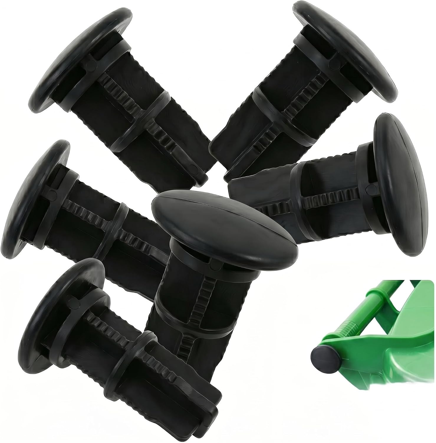 Scharnierbolzen Für Mülltonnendeckel (6er-pack) Schwarze Kunststoff-befestigungsbolzen (43 X 13 Mm), Zur Sicherung Des Deckels Ohne Bohren