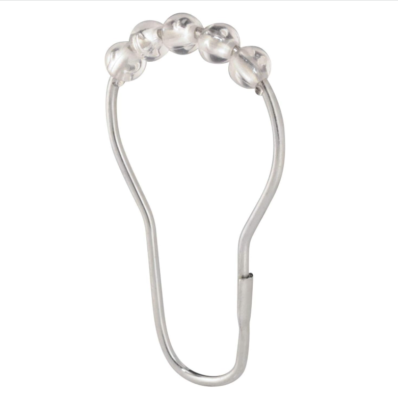 Transparente/verchromte Duschvorhangringe, 4,2 X 7,4 Cm, 12er-packung