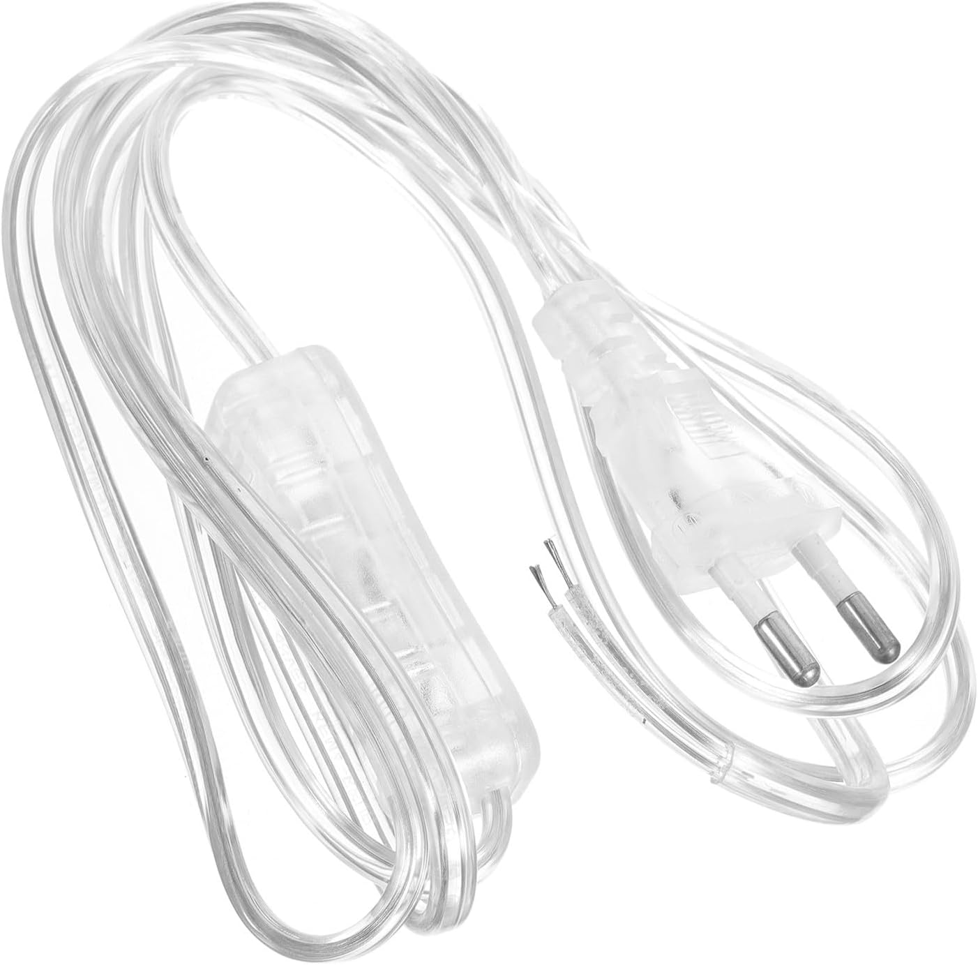 1,8 M Langes, Transparentes Pvc-aufhängekabel Mit Europäischem Stecker Und Schalter Für Den Innen- Und Außenbereich