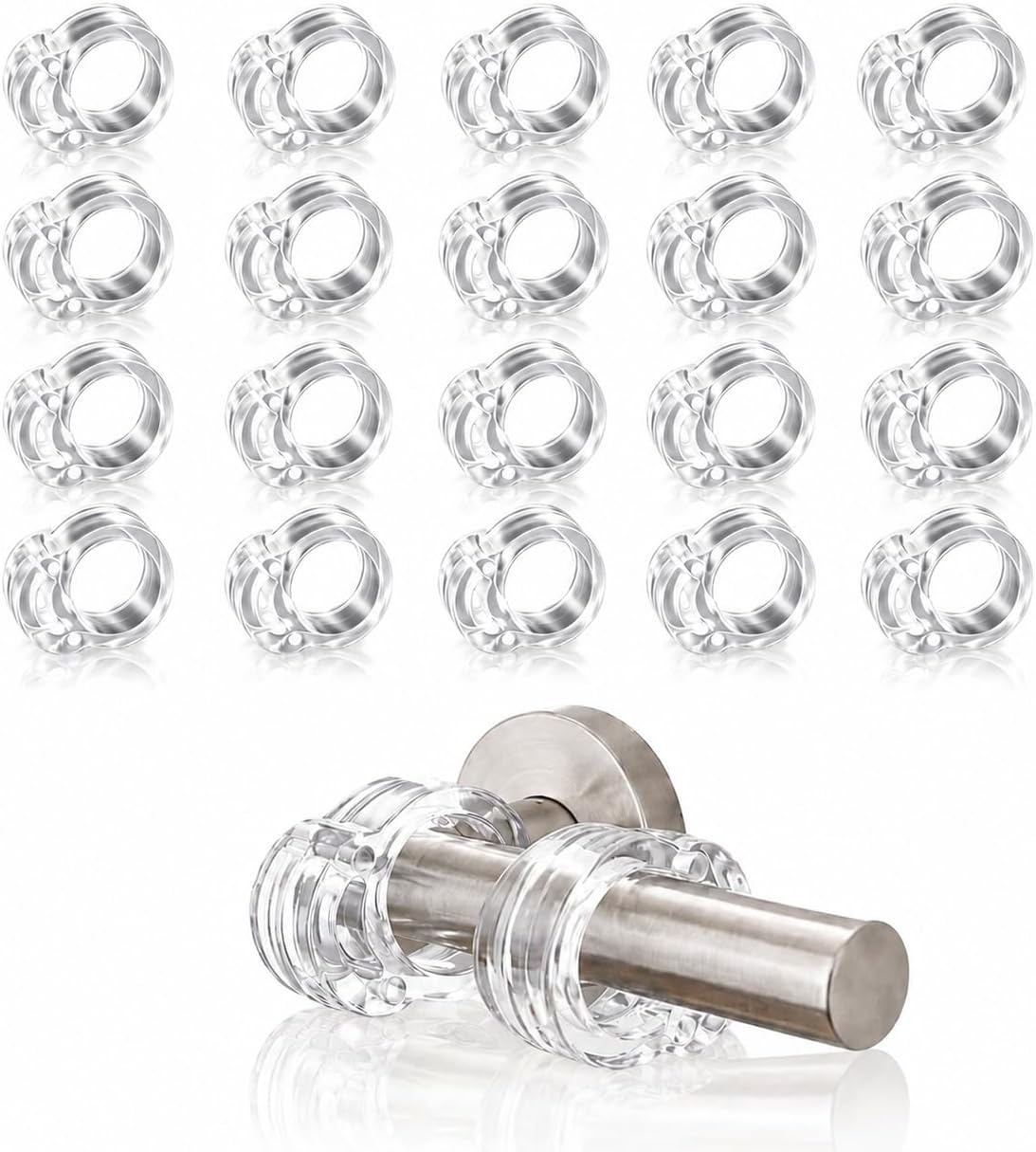 20 Türgriffstopper, Transparent, Aus Pvc, Stoßdämpfend, Ohne Bohren, Für Griffe Mit Einem Durchmesser Von 17–20 Mm, Einfache Montage