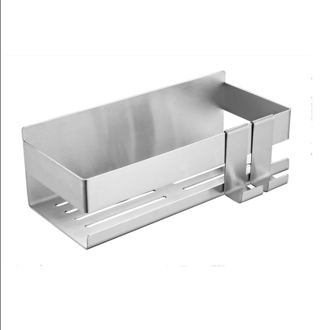Duschablage Ohne Bohren – Badezimmerregal Edelstahl – Gebürstetes Silber – Zwei Montagemöglichkeiten