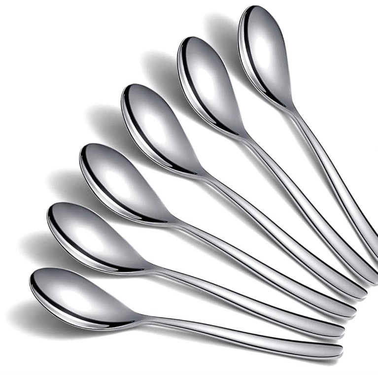 Ein Set Aus 6 Kleinen Teelöffeln Aus Edelstahl, Geeignet Für Den Gebrauch Zu Hause, In Der Küche Oder Im Esszimmer, Spülmaschinenfest (silber, 19,6 Cm).