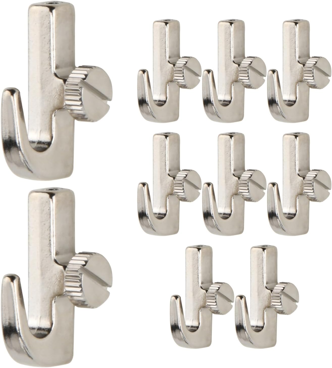 Set Mit 10 Mini-silberhaken Für Galerie- Und Fotoschienen, Schraubhaken Zum Aufhängen Von Kunstwerken