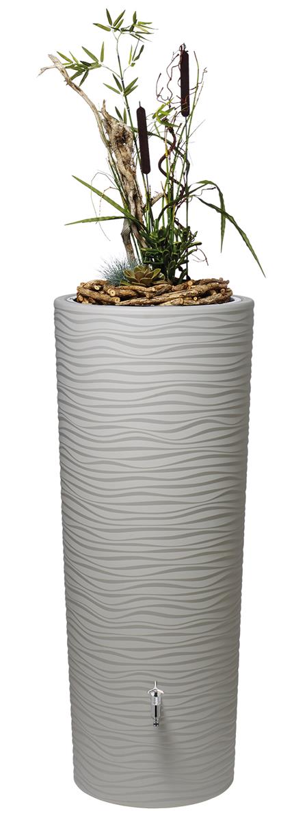 Natura 2in1 Regenspeicher, Beach, 350 L, M. Integrierter Pflanzschale