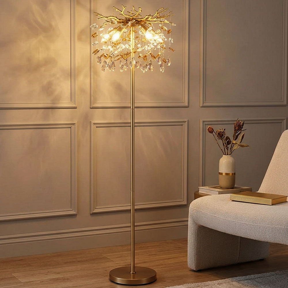 Led Stehleuchte Stehlampe Wohnzimmerlampe Flexibler Arm Gold Metall H 155 Cm