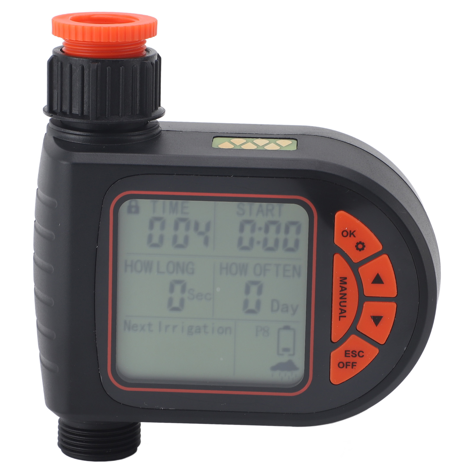 Wasserdichter, Programmierbarer Automatischer Bewässerungstimer Mit G3/4- Bis G1/2-innengewinde Und Regensensor, Lcd-bildschirm Und Lcd-anzeige.