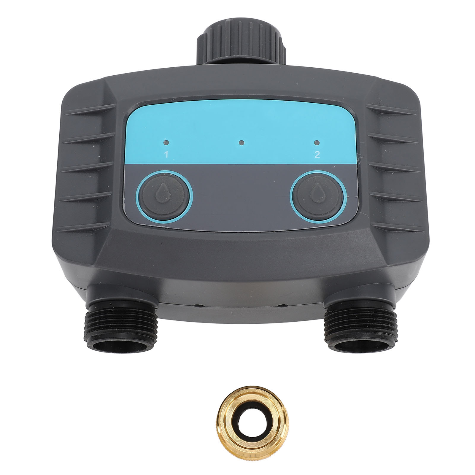 Automatischer Bluetooth-bewässerungstimer G3/4 Auf G1/2 Innengewinde, 2 Ausgänge, Kompatibel Mit Gartenschläuchen Und Wasserhähnen, Mit App Für Garten Und Rasen.