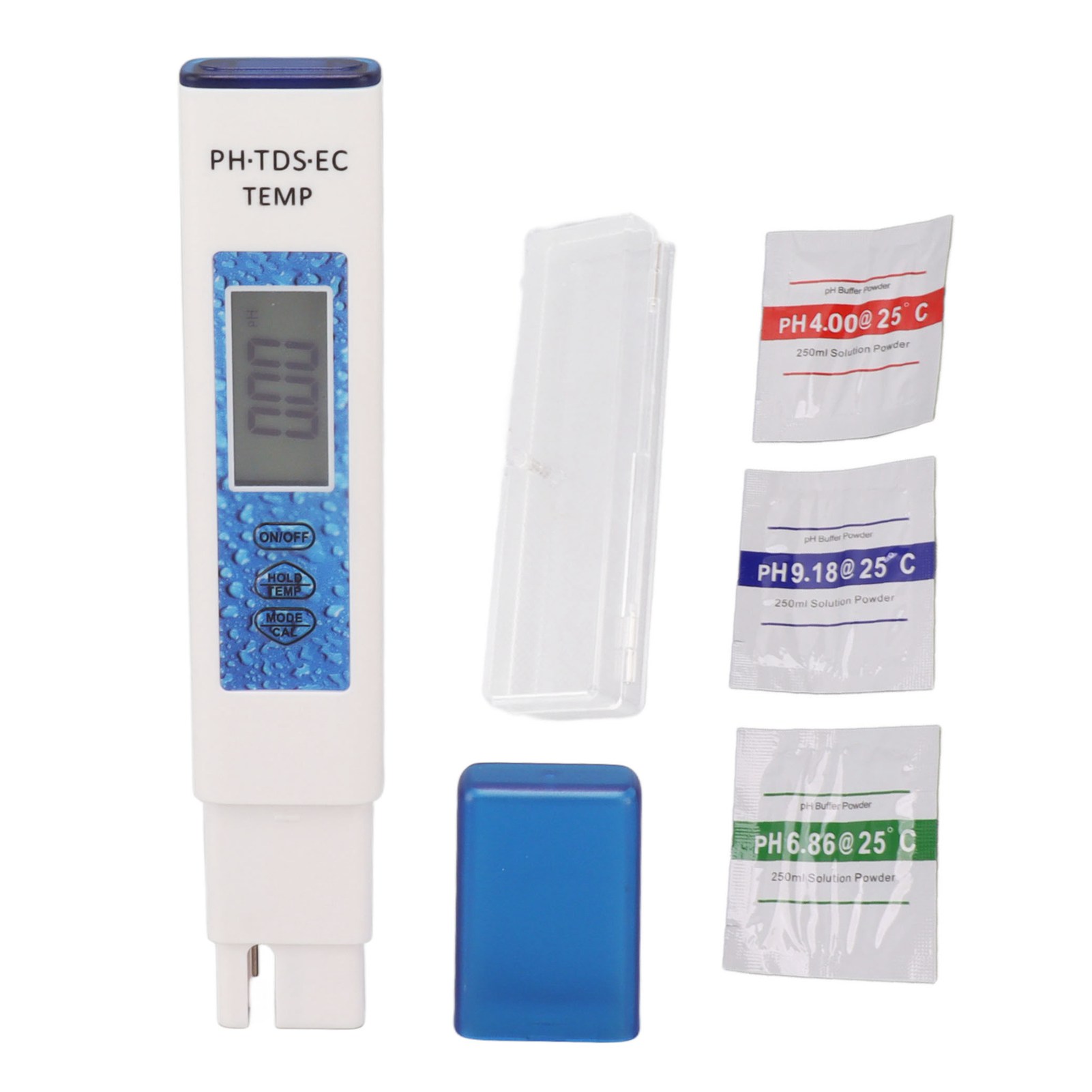 5-in-1 Wasserqualitätstester (tds, Ec, Ph, Temperatur, Salz), Ip65 Wasserdicht, Multifunktional Mit Großem Hintergrundbeleuchtetem Hd-bildschirm.