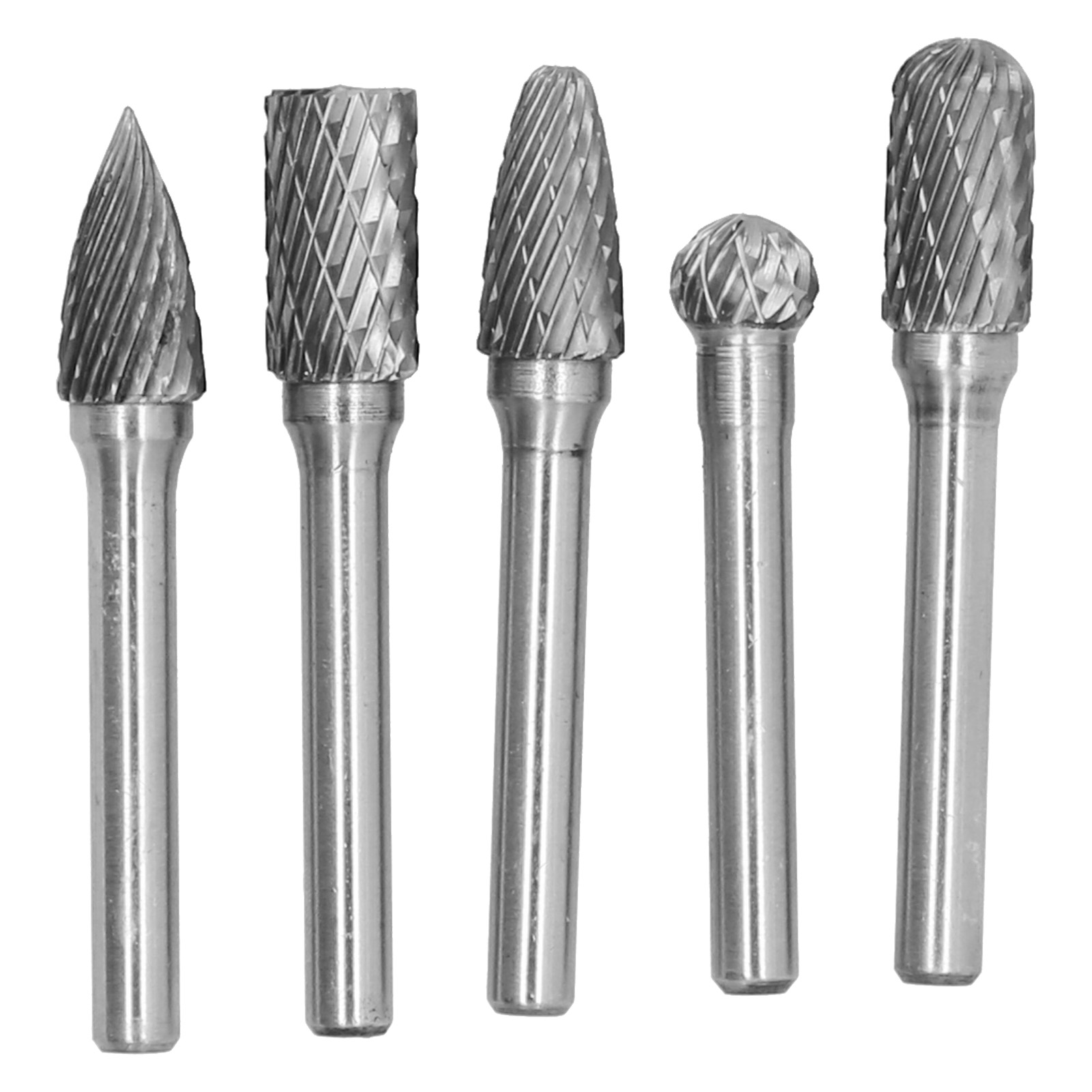 Satz Mit 5 Rotierenden Schleifscheiben Aus Wolframstahl, 6 Mm Schaft, Rotationsfräser