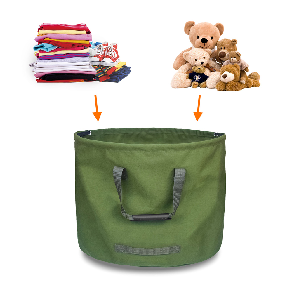 Faltbarer, Wiederverwendbarer, Wasserabweisender Gartensack Aus Segeltuch Für Gartenabfälle (abgestorbene Blätter, Laub).