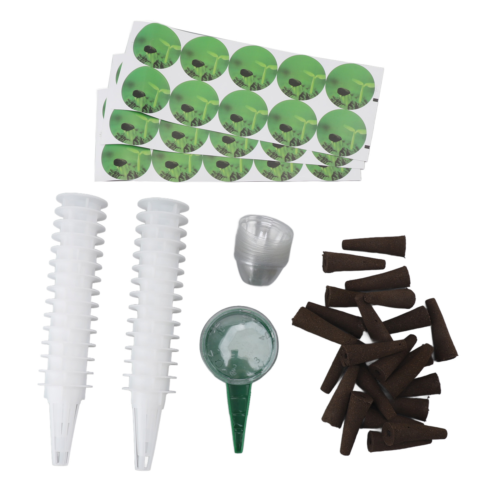 Hydroponik-set In Kapseln, 30 Pflanzkörbe, 30 Anzuchtkuppeln, 30 Anzuchtschwämme, Hydroponik-zubehör, „alles-anbauen“-set Mit Spender Und Aufklebern