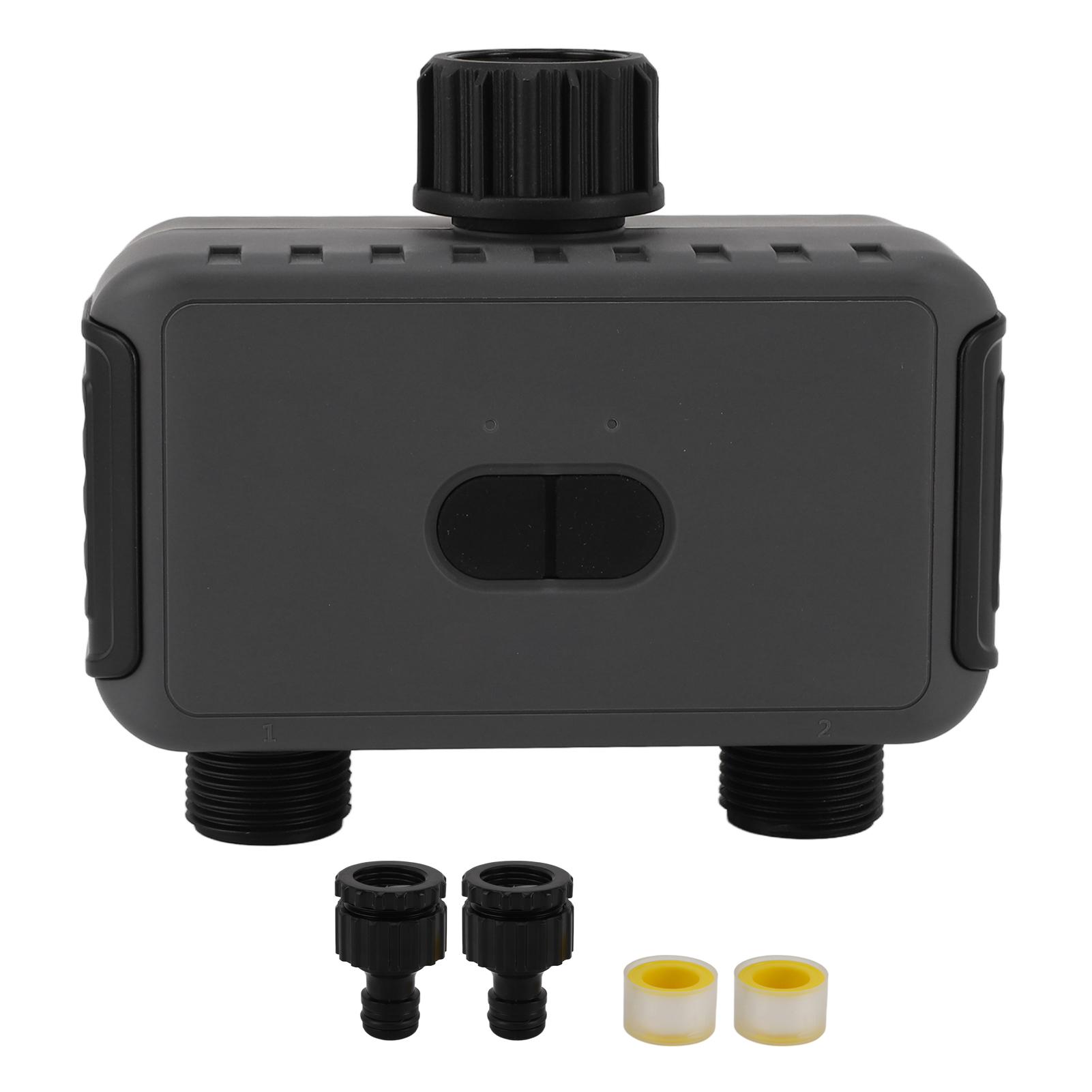 Ip55 Wasserdichter Intelligenter Bewässerungstimer Mit 2 Ausgängen, Mit Bluetooth Und Drahtloser Verbindung Für Garten- Oder Rasenwasserhahn (3/4" Npt).