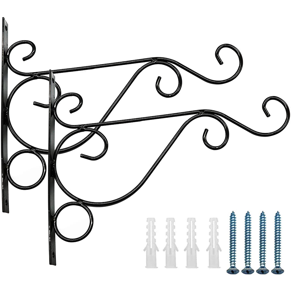 Set Aus 2 Metallhaken Zum Aufhängen Von Pflanzen, Wandhalterungen Für Den Außenbereich Für Blumentöpfe, Vogelfutterhäuser, Windspiele Und Laternen.