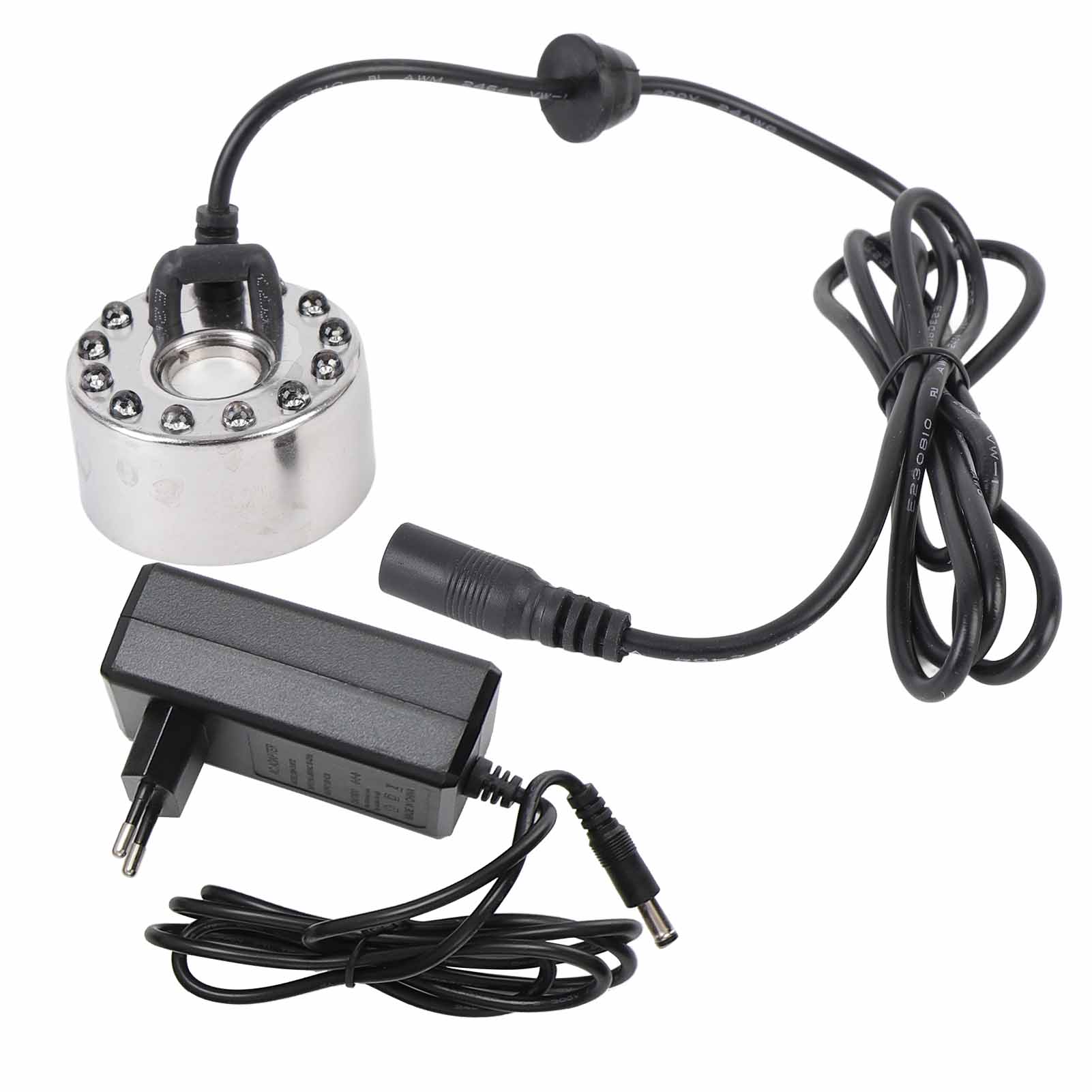 Nebelmaschine Aus Zinklegierung Mit 12 Farbwechselnden Leds, Luftbefeuchter Und Nebelzerstäuber Für Springbrunnen, Teiche, Steingärten, Vasen Und Vogeltränken (eu-stecker).