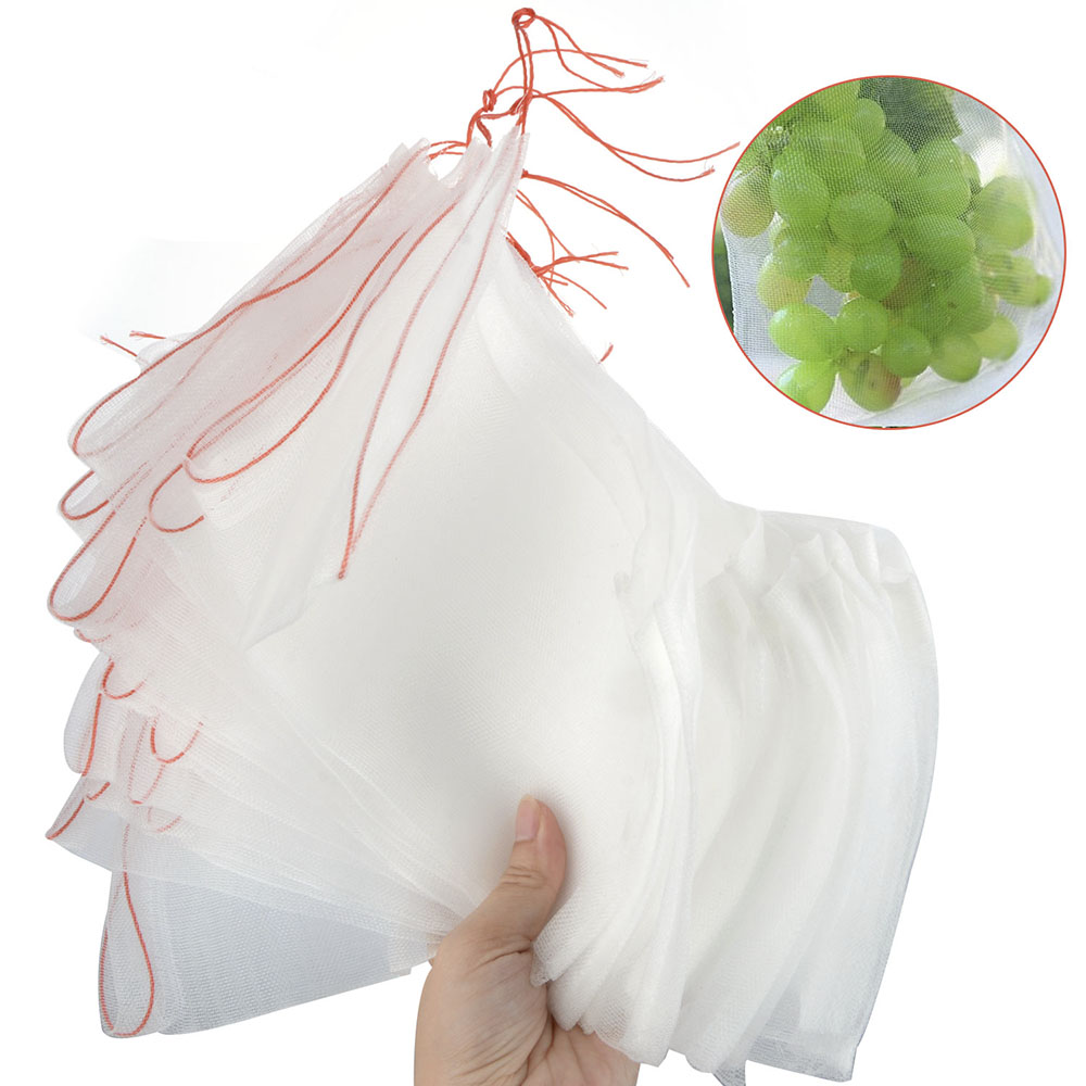 100 Atmungsaktive Nylon-netzbeutel Mit Kordelzug Zum Schutz Von Obst (25 X 15 Cm).