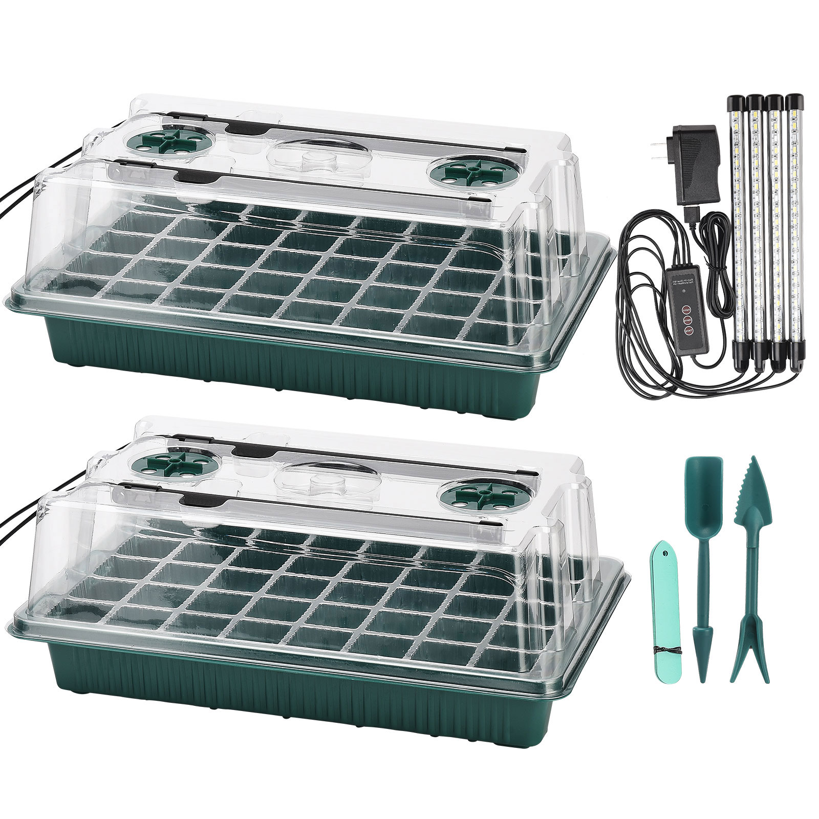 Anzuchtset Für Pflanzen (80 Zellen) Und Usb-betriebene Vollspektrum-pflanzenlampe.