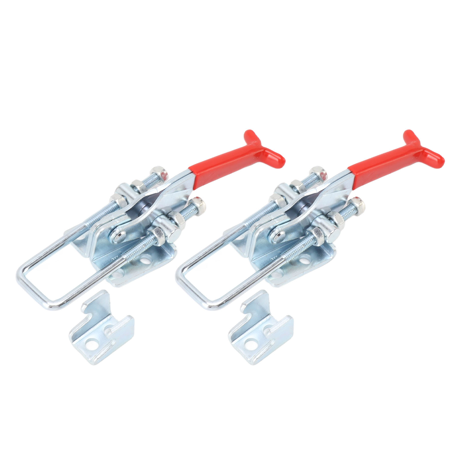 Set Aus 2 Verstellbaren U-förmigen Kniehebelklemmen Aus Verzinktem Eisen Mit Schnellverschluss Und Robuster Entriegelung Für Kastentüren