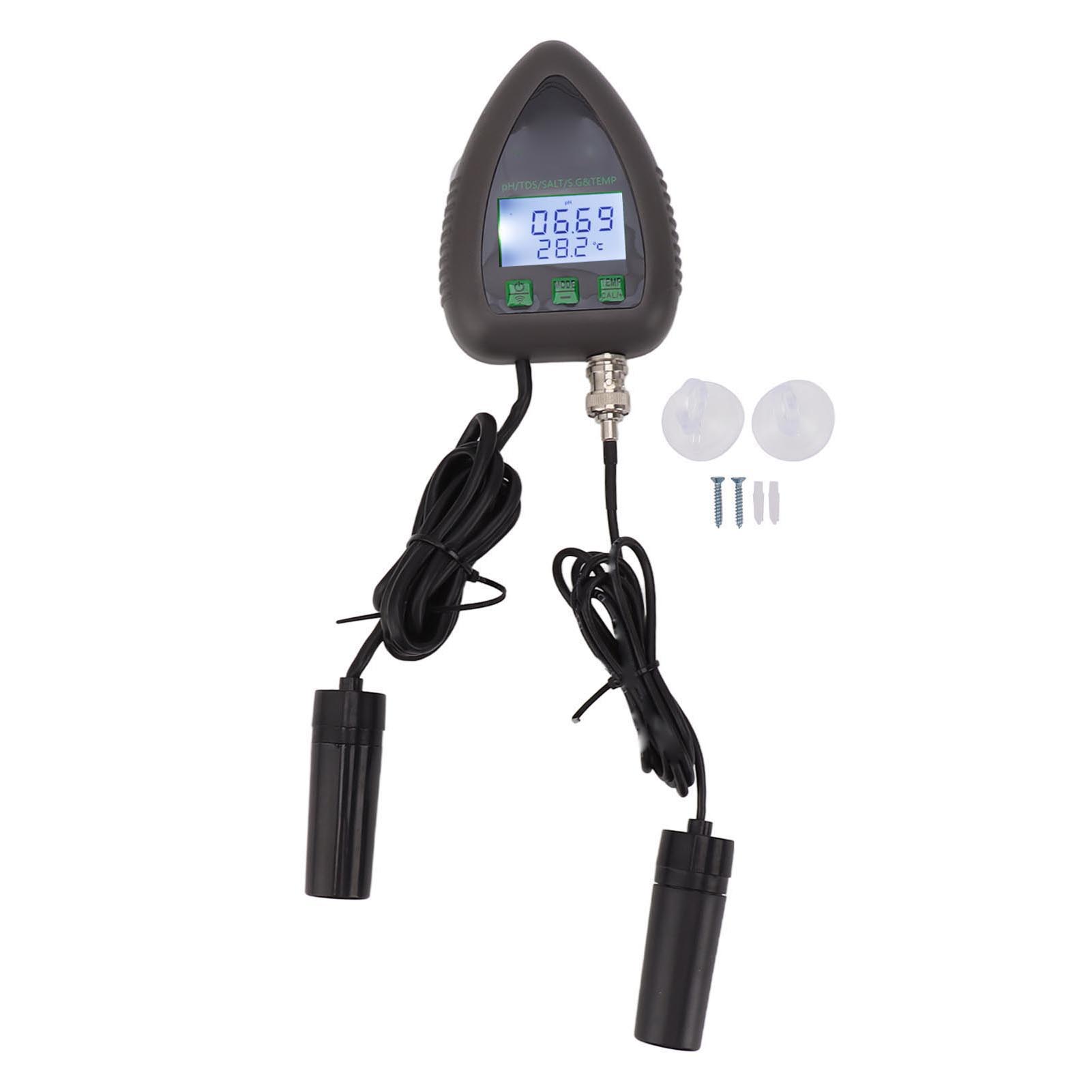 9951w 5-in-1 Wasserqualitätstester Mit Integriertem Wlan: Kontinuierliche Messung Von Ph-wert, Tds, Salzgehalt, Spezifischem Gewicht Und Temperatur. Kompatibel Mit Der Tuya-app. 110-v-us-stecker.