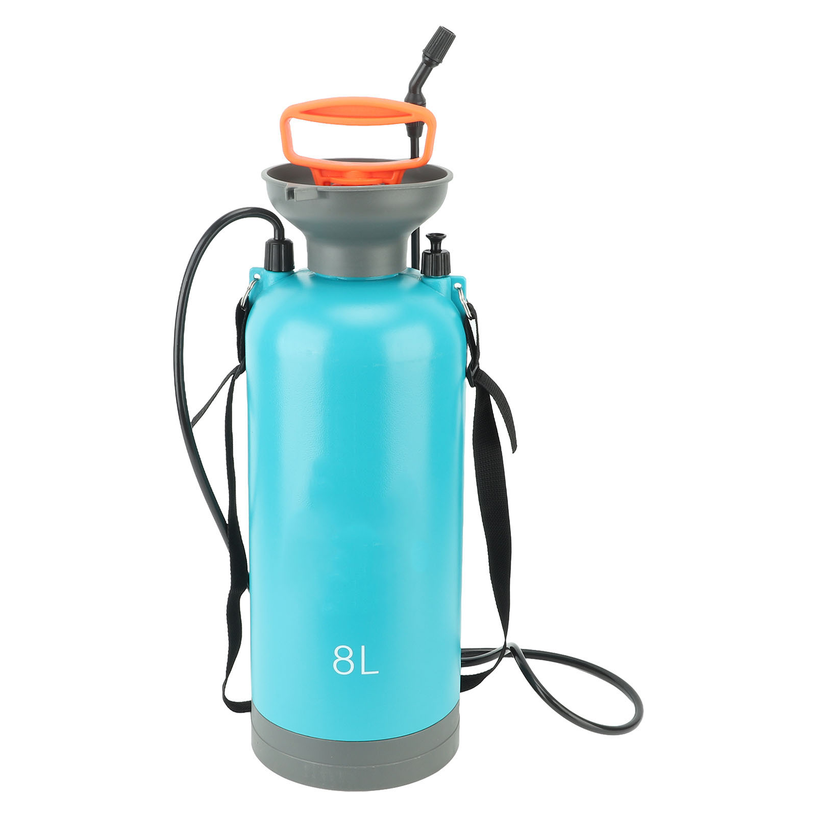 Tragbares Und Robustes Drucksprühgerät Für Rasen Und Garten, Großes Fassungsvermögen, 8 L, Blau.