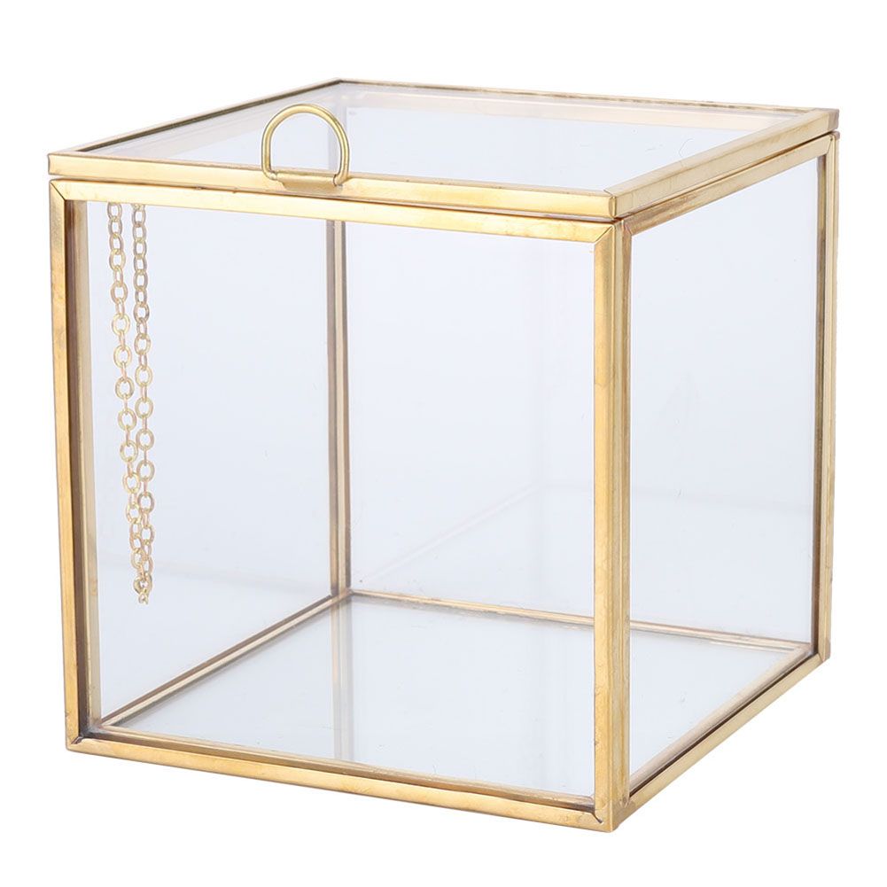 Geometrischer Glasblumentopf Mit Goldrand Für Sukkulenten, Wohndekoration Und Gartengestaltung