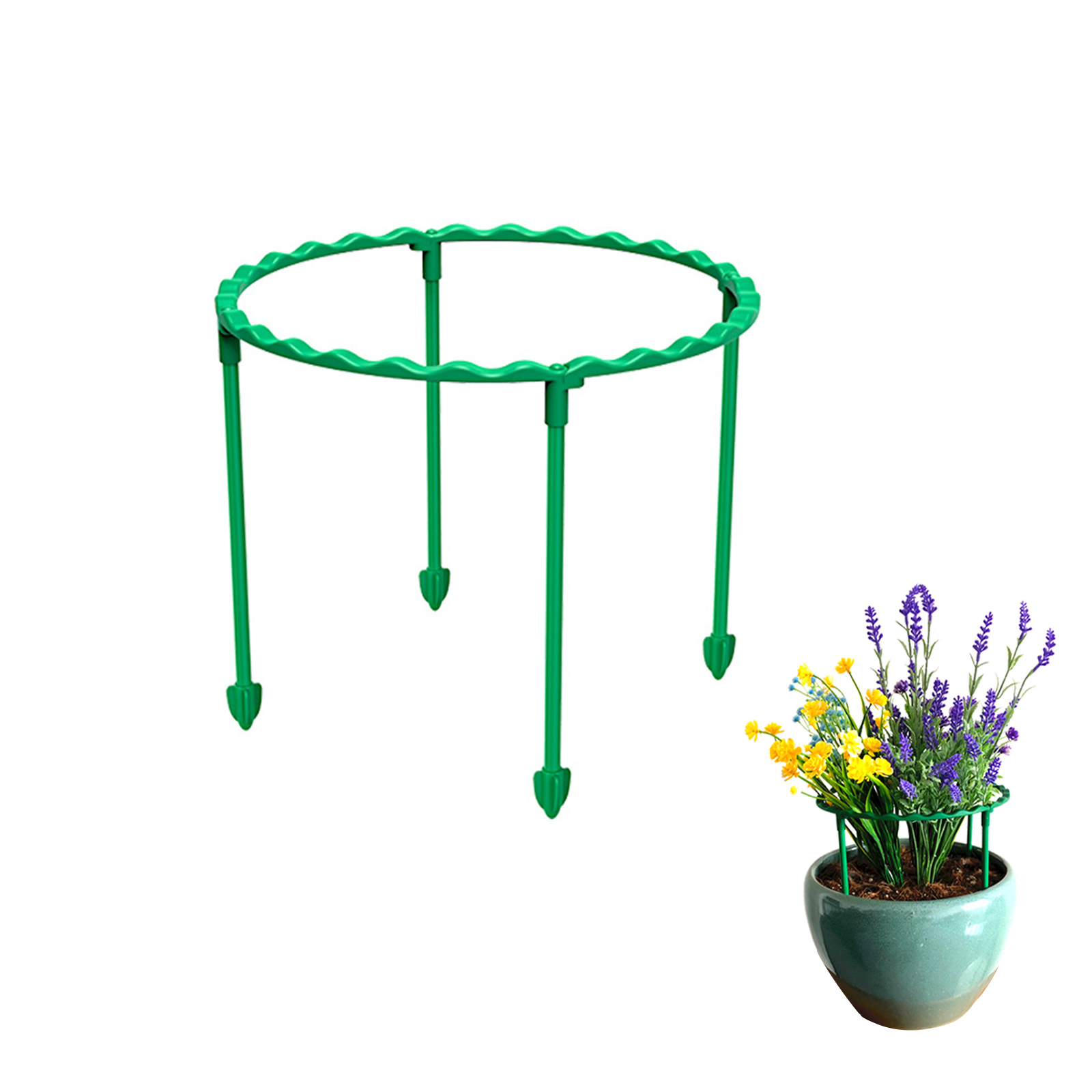 Ringförmige Pflanzenstütze, Kleiner Stützring Für Topfpflanzen Im Freien, Grün, 15 Cm Hoch, Einlagig