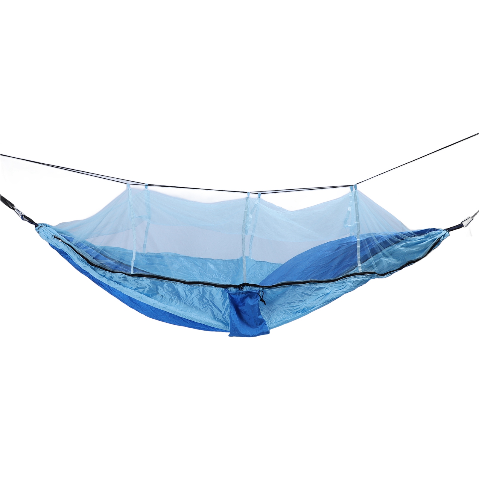 Leichte Und Tragbare Outdoor-hängematte Mit Moskitonetz, Belastbar Bis 300 Kg, Ideal Für Camping, Picknicks Und Den Garten. Königsblau Mit Hellblauem Moskitonetz.