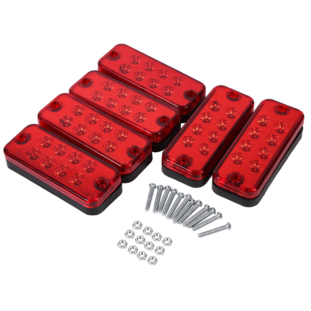 Set Mit 6 Seitenmarkierungsleuchten Mit Je 8 Roten Leds Für Lkws Und Anhänger.