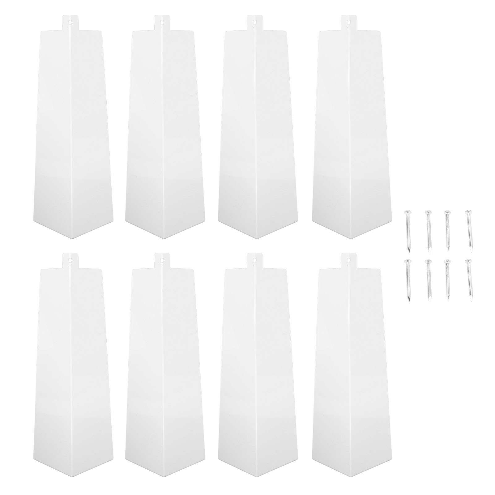 Set Mit 8 Aluminium-eckstücken Für Die Außenverkleidung Von Mobilheimen Und Häusern Inklusive Metallnägeln.