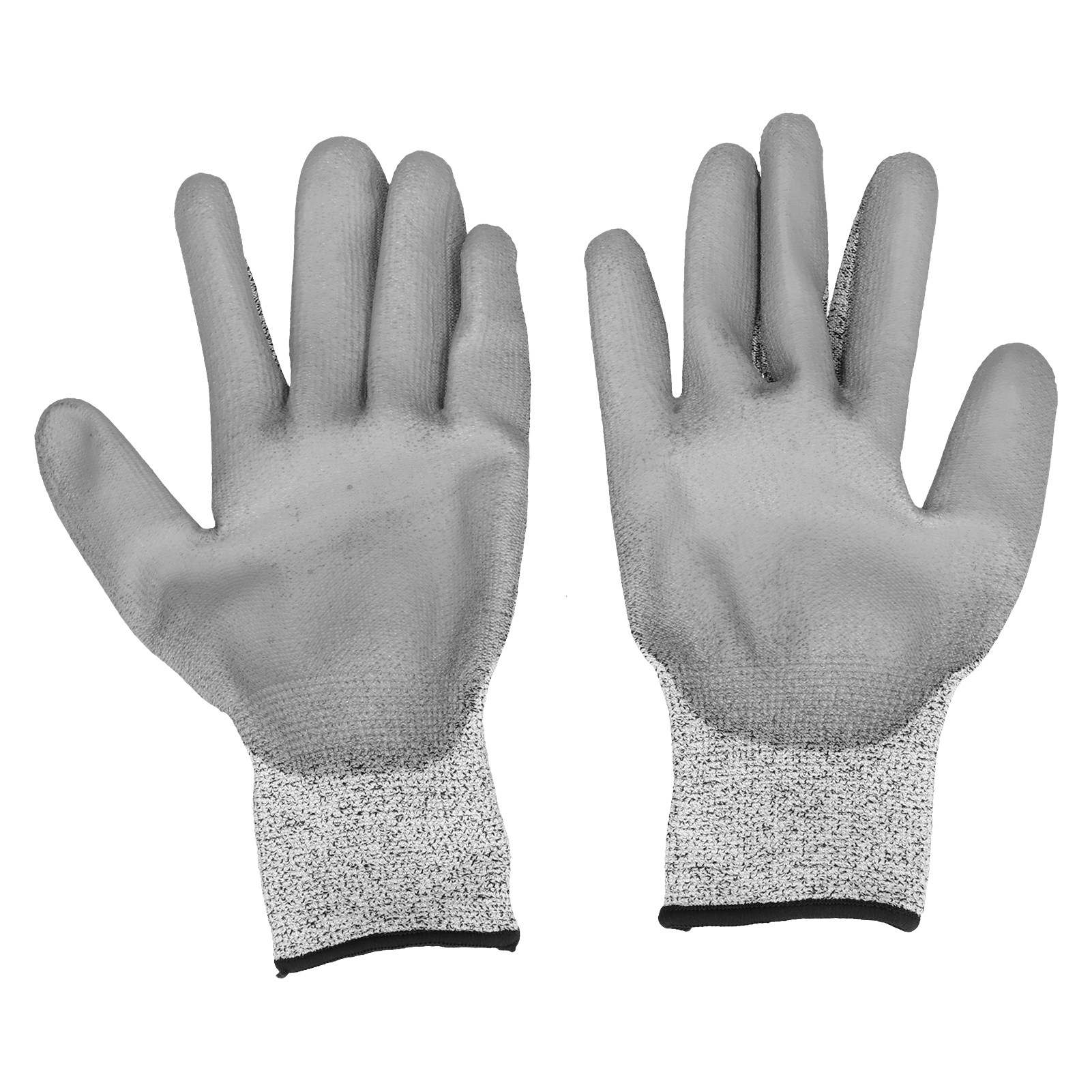 Packung Mit 2 Paar Grauen, Schnittfesten Handschuhen, Schutzstufe 5, Beschichtet Mit Hppe, Für Gartenarbeit Und Outdoor-aktivitäten.