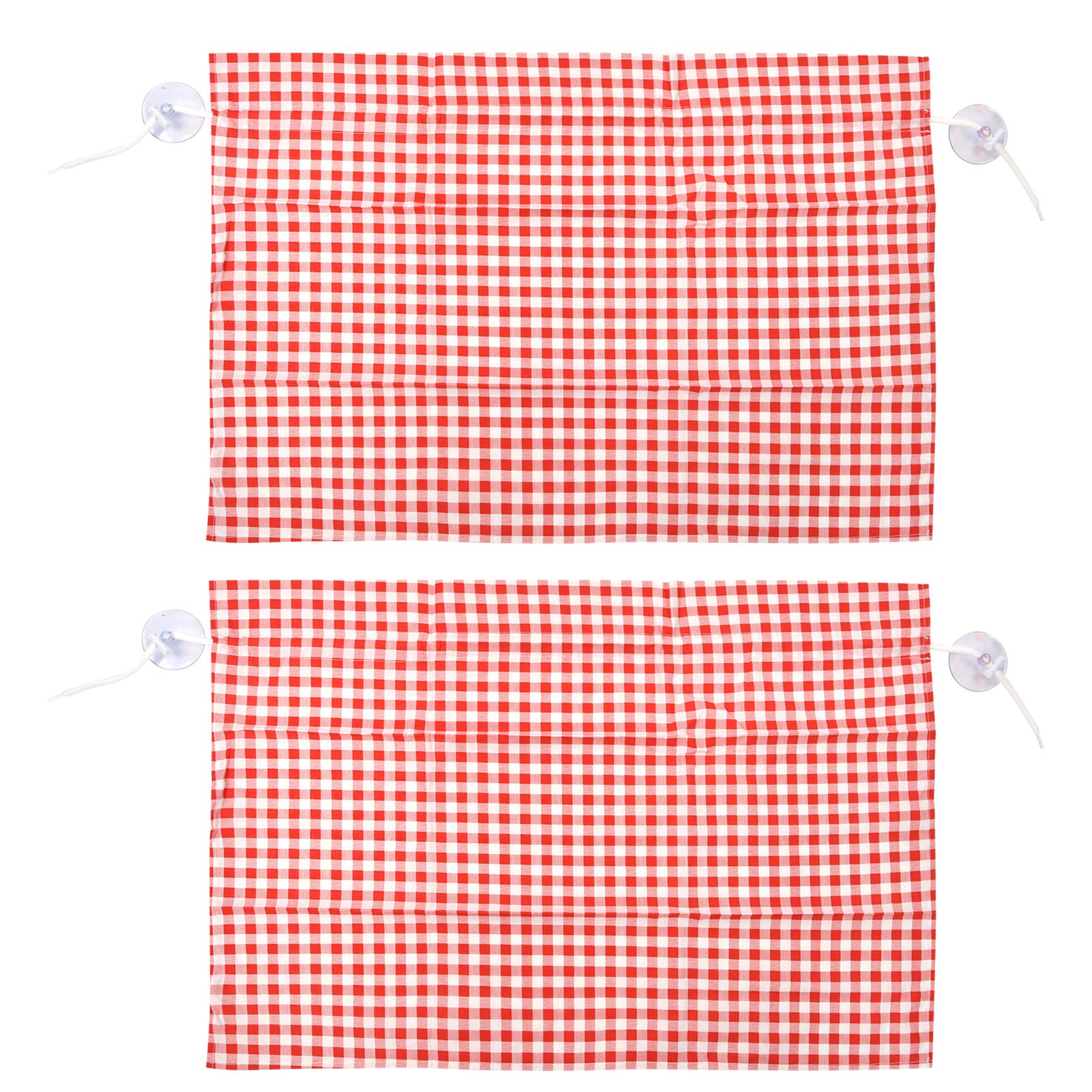 Set Mit 2 Uv-schützenden Seitensonnenschutzblenden Für Autos, Kariert, Mit Saugnäpfen – Rotes Gitter