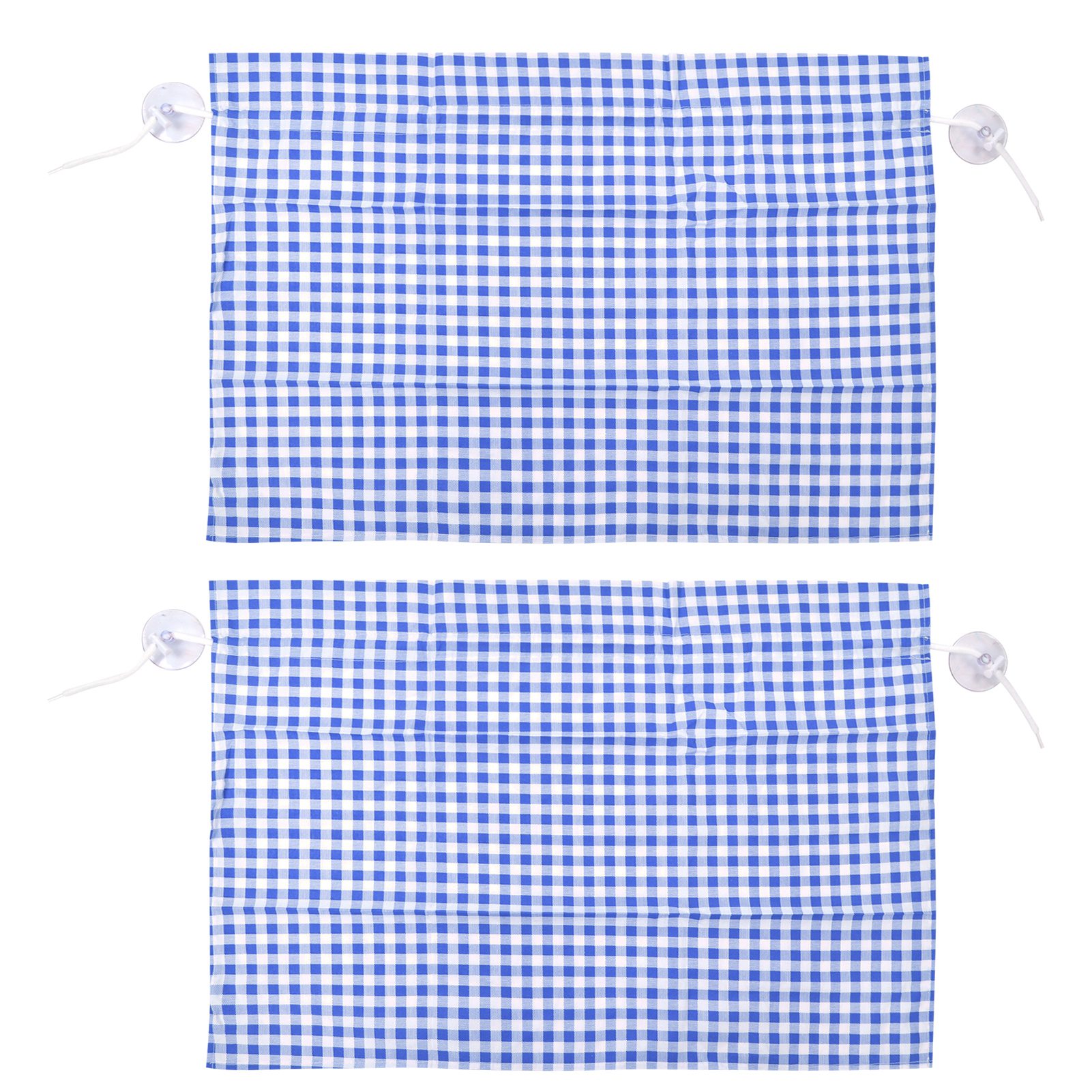 Set Mit 2 Uv-schützenden Seitensonnenschutzblenden Für Autos, Kariert, Mit Saugnäpfen – Blau Kariert