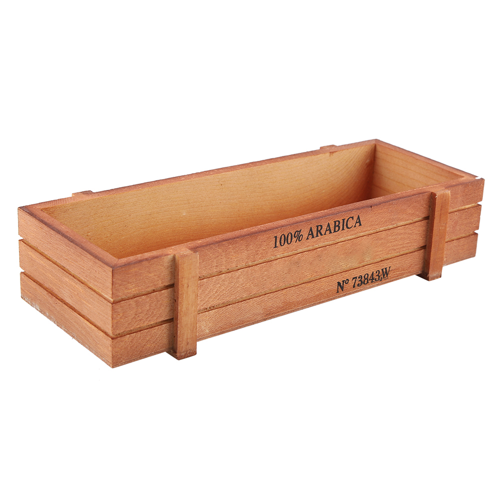 Vintage-blumentopf Aus Holz Für Sukkulenten, Rechteckige Box, Aufbewahrungstablett Für Büro Oder Zuhause